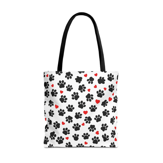 Paw Print & Hearts Tote Bag