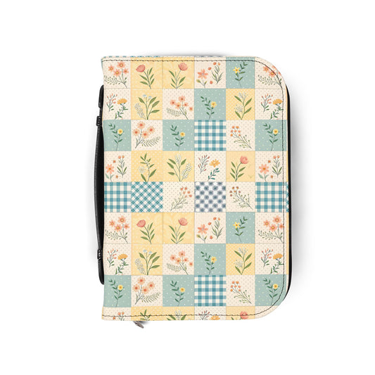 Pastel Floral Patchwork Zippered Bible Case