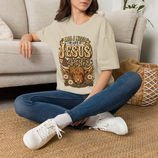 "All I Need in Life Is Jesus" Vintage Western Tee