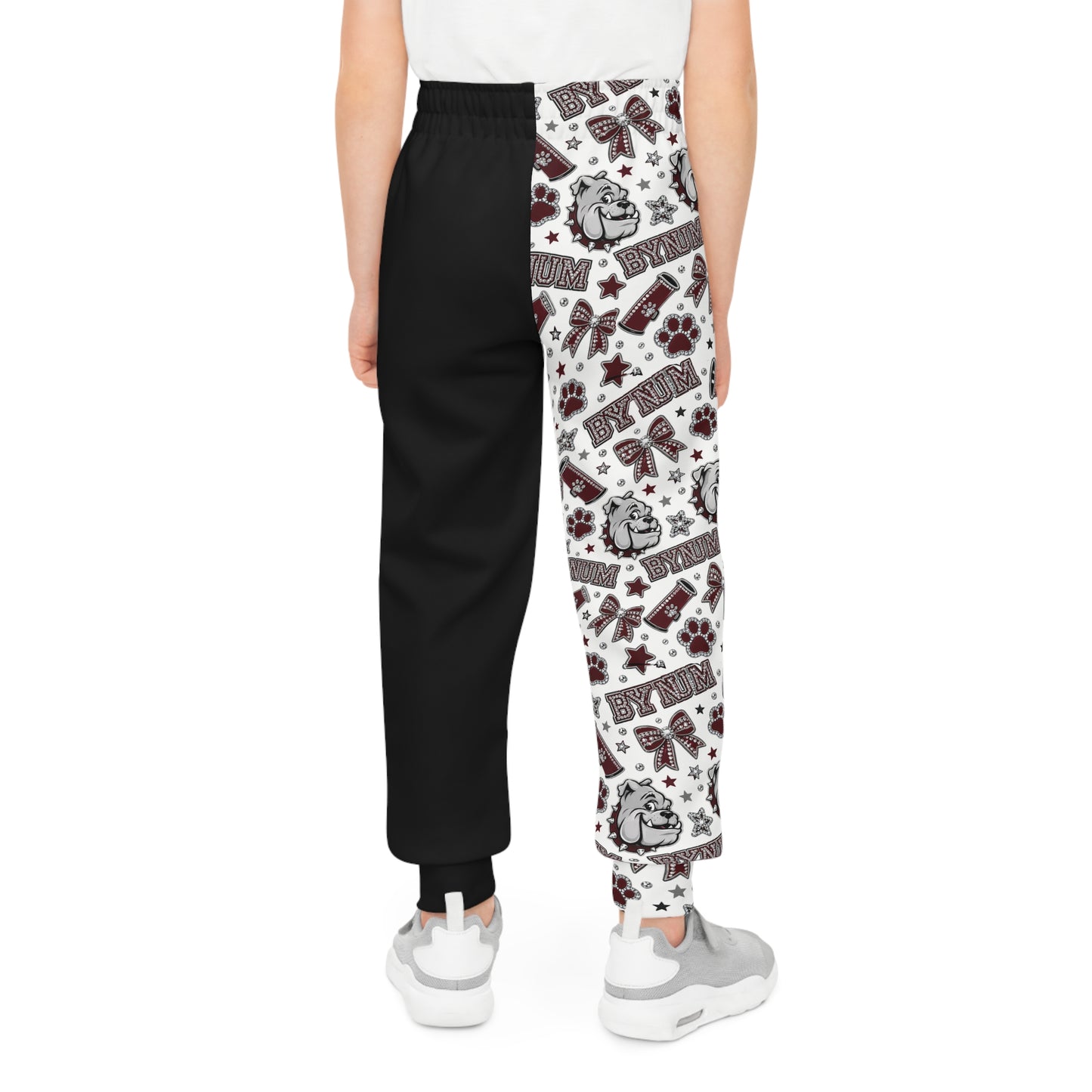 Youth Joggers - Bulldog Mascot Pattern All-Over Print Sweatpants