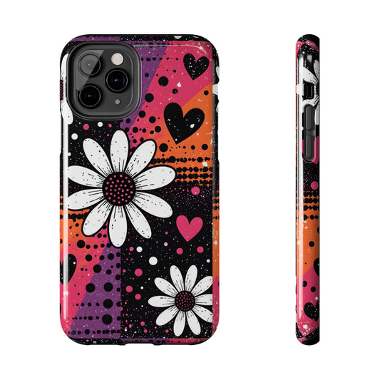 Retro Daisy Hearts Tough Phone Case