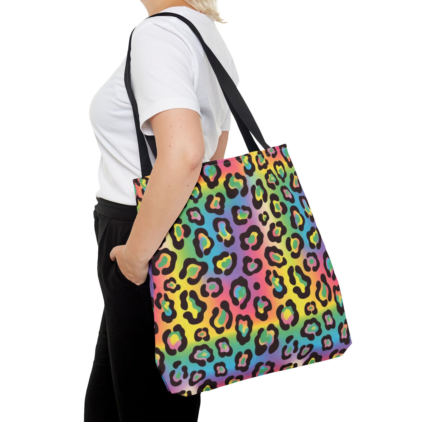 Rainbow Leopard Print Tote Bag