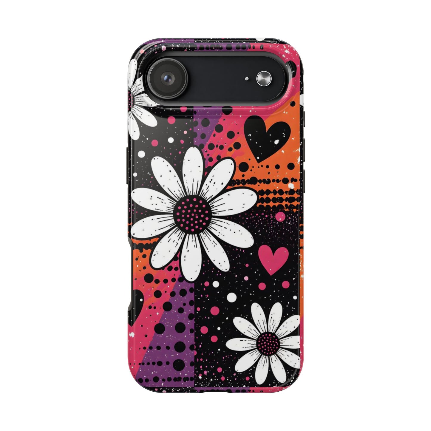 Retro Daisy Hearts Tough Phone Case