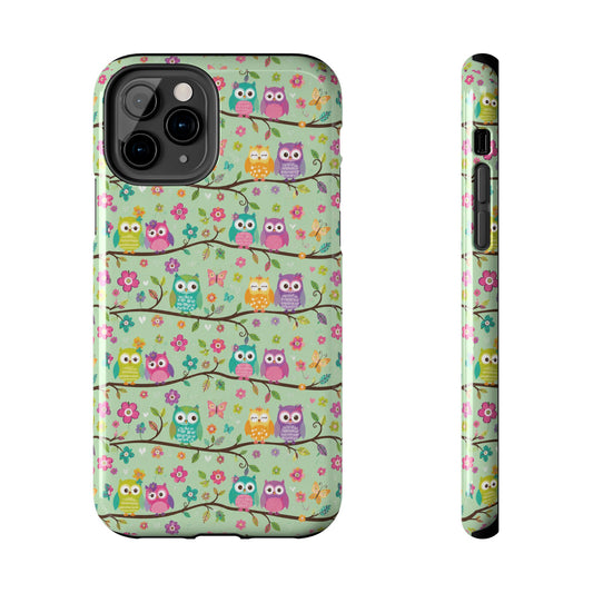 Cute Owl Pattern Tough Phone Case