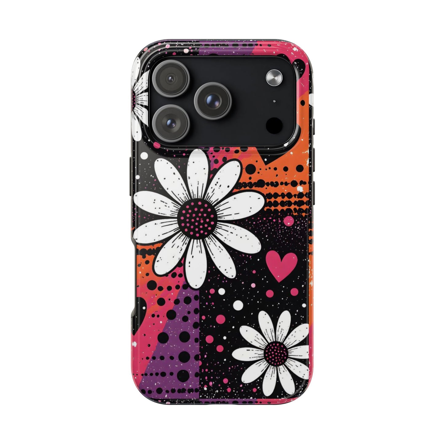 Retro Daisy Hearts Tough Phone Case