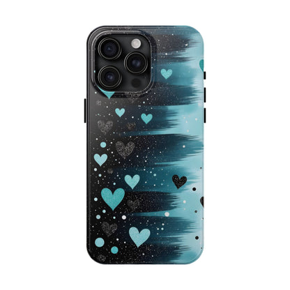 Teal Heart Brushstroke Tough Phone Case