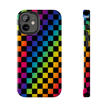 Rainbow Checkerboard Tough Phone Case