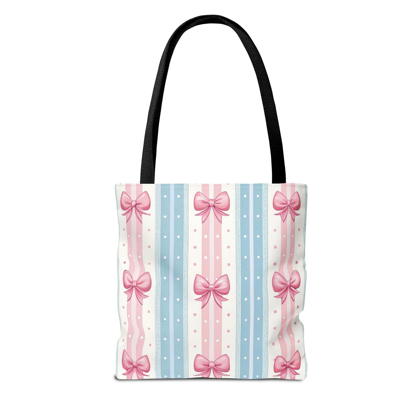 Bow Stripes & Polka Dots Tote Bag