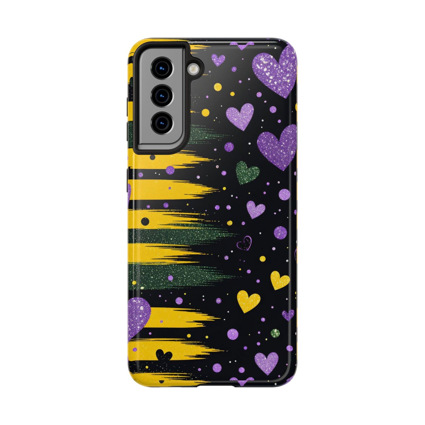 Glitter Hearts Stripe Phone Case