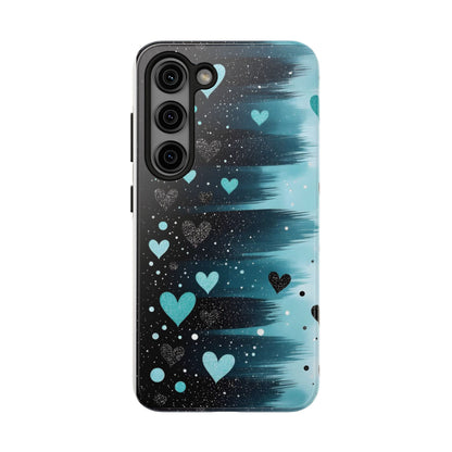 Teal Heart Brushstroke Tough Phone Case