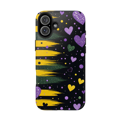 Glitter Hearts Stripe Phone Case