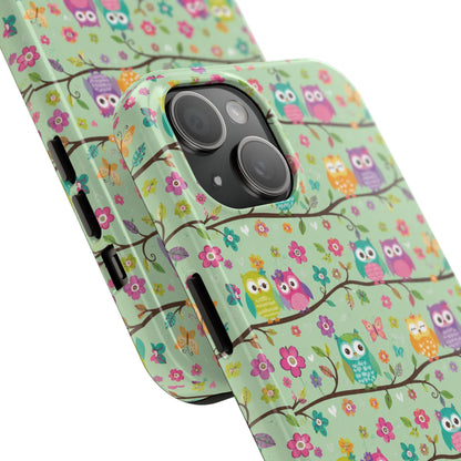 Cute Owl Pattern Tough Phone Case