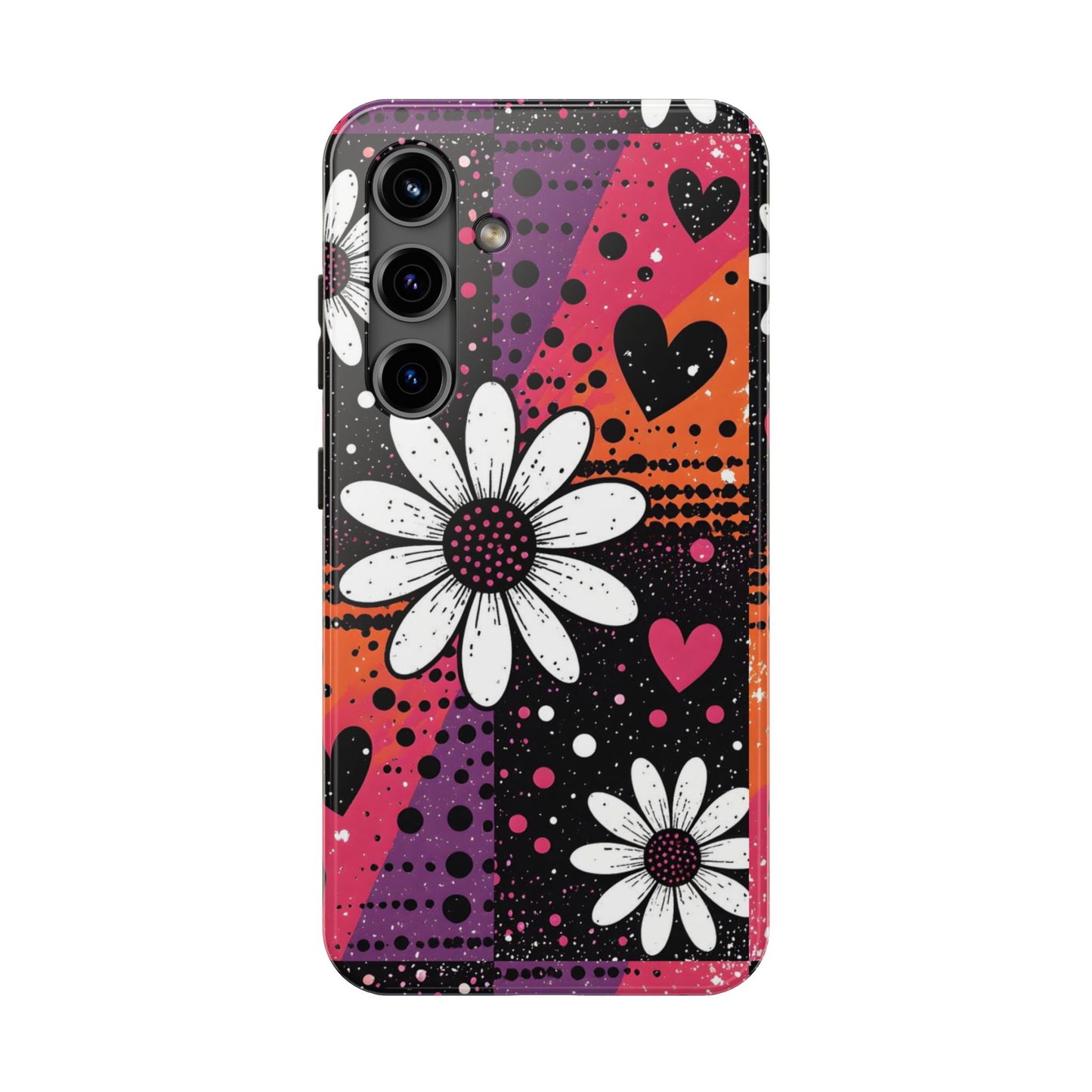 Retro Daisy Hearts Tough Phone Case