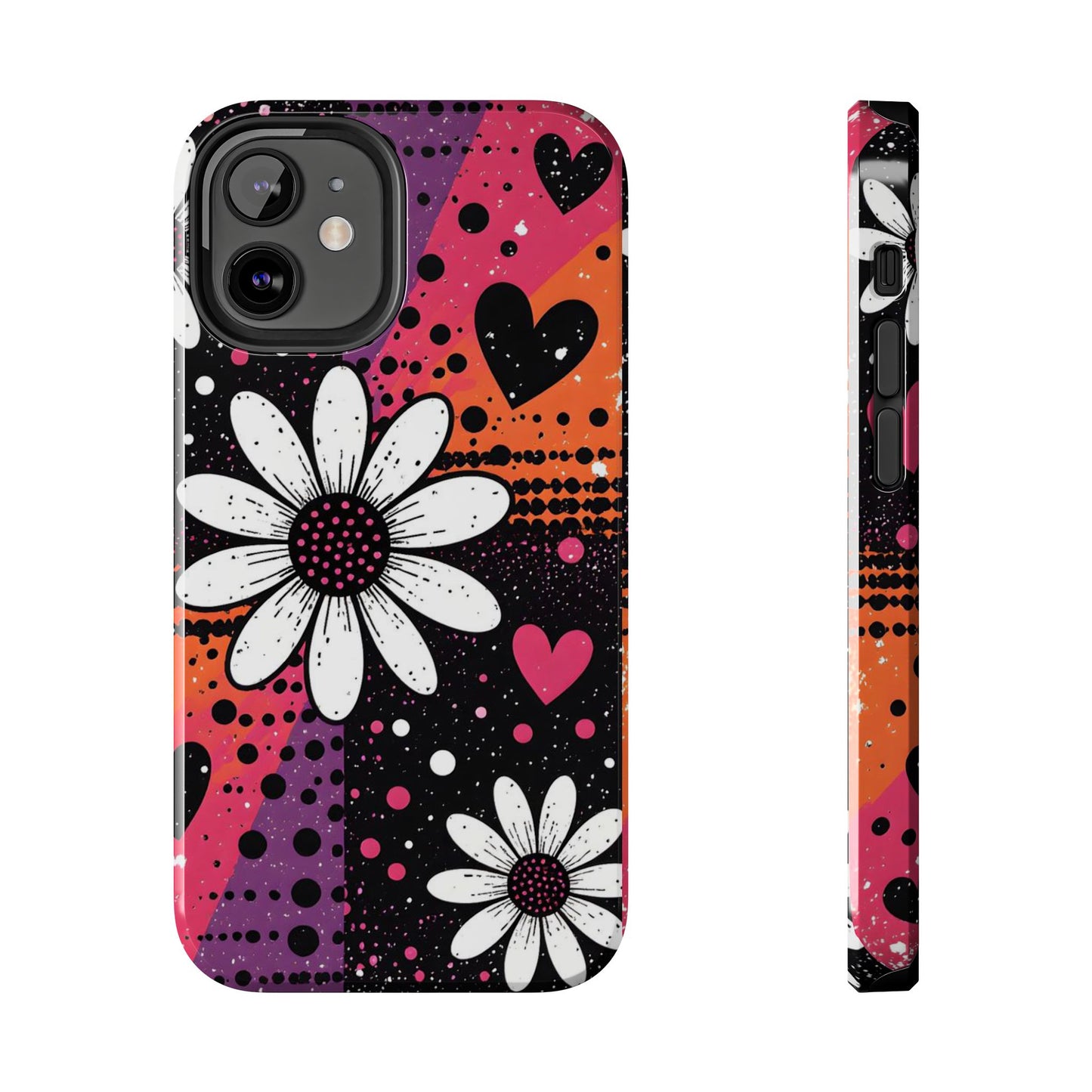 Retro Daisy Hearts Tough Phone Case