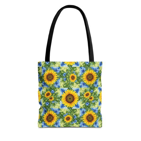 Sunflower Patchwork Tote Bag