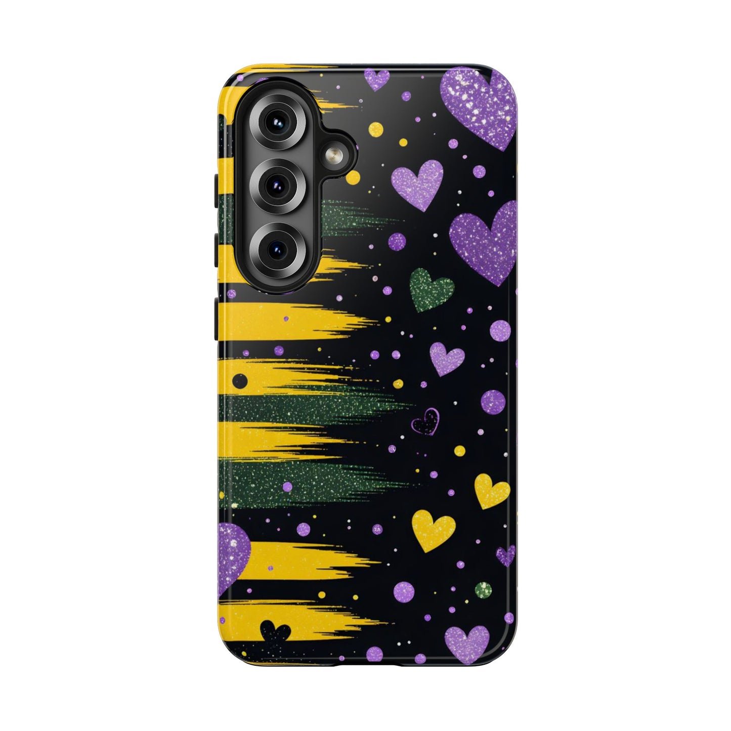 Glitter Hearts Stripe Phone Case