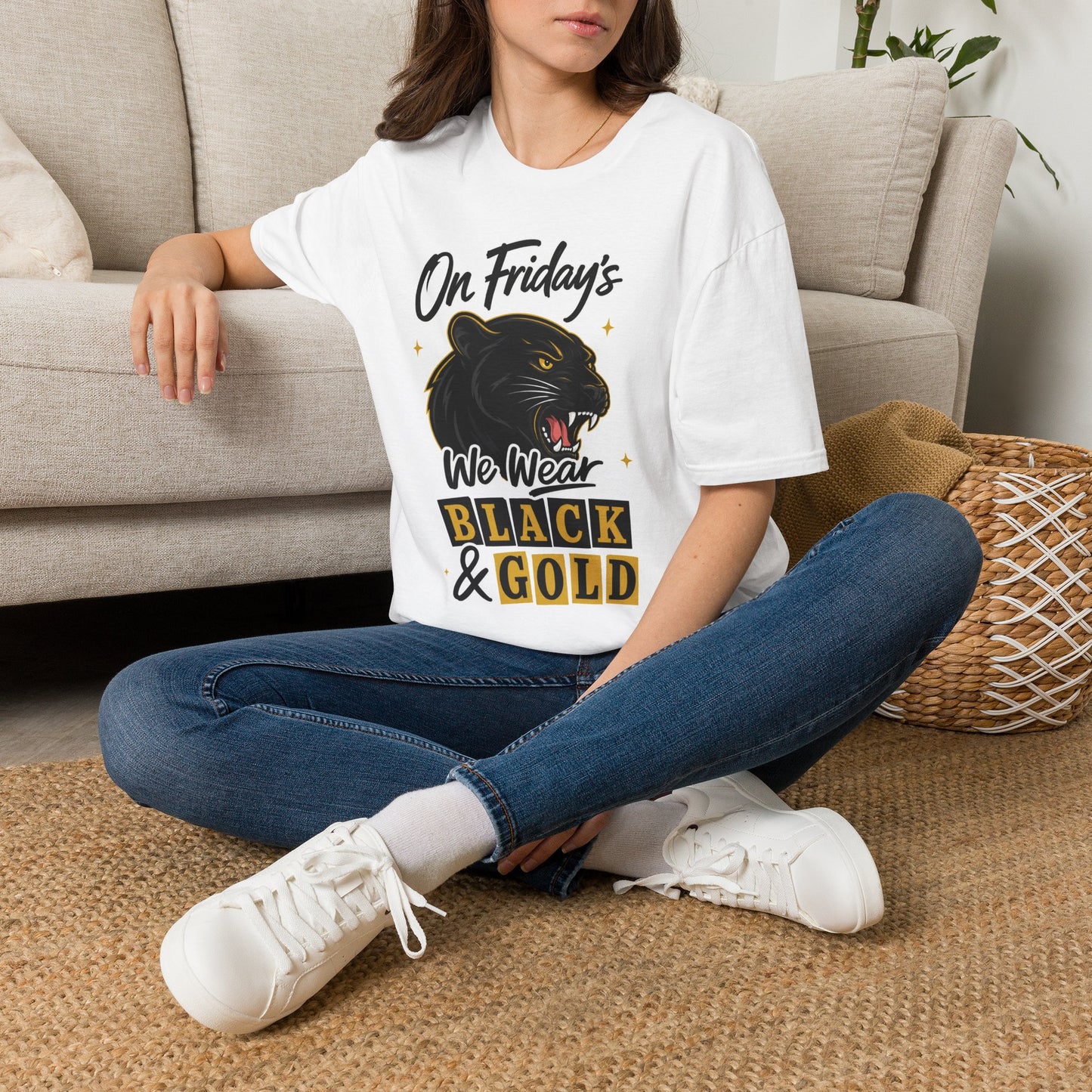 “On Friday’s We Wear Black & Gold” Panther Spirit Tee