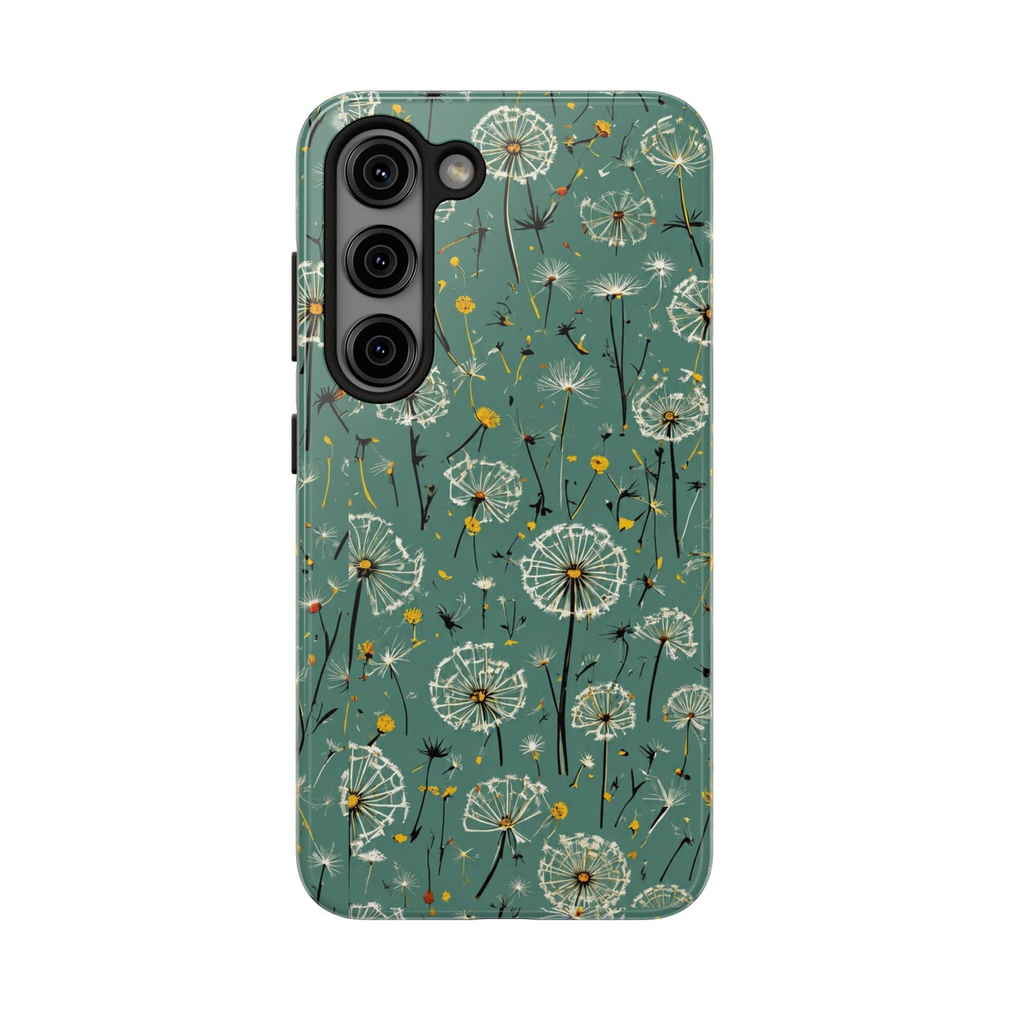 Teal Dandelion Floral Protective Cover Tough Phone Case