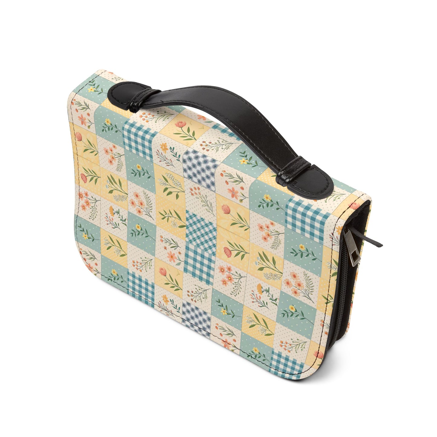 Pastel Floral Patchwork Zippered Bible Case