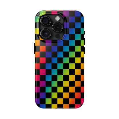 Rainbow Checkerboard Tough Phone Case