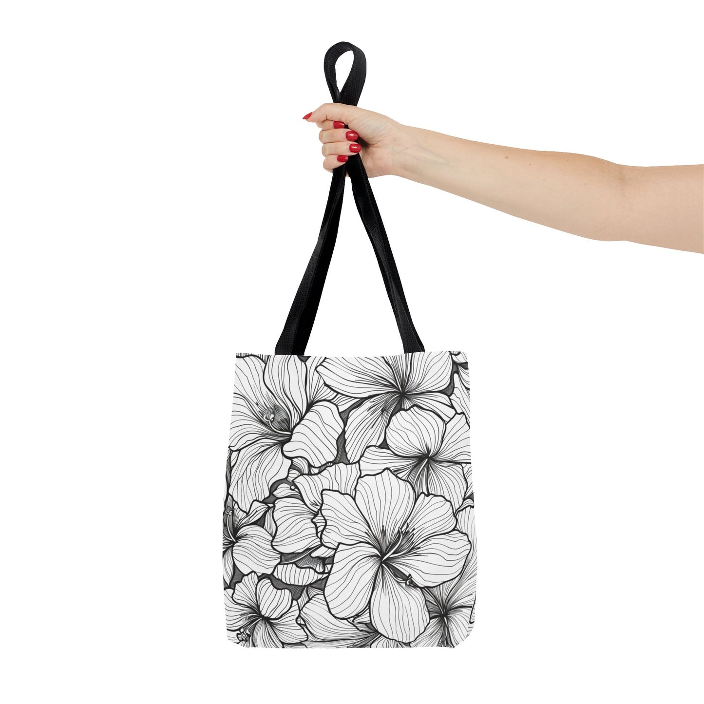 Hand-Drawn Hibiscus Tote Bag