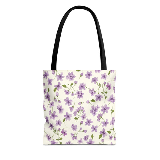 Floral Violet Vines Tote Bag