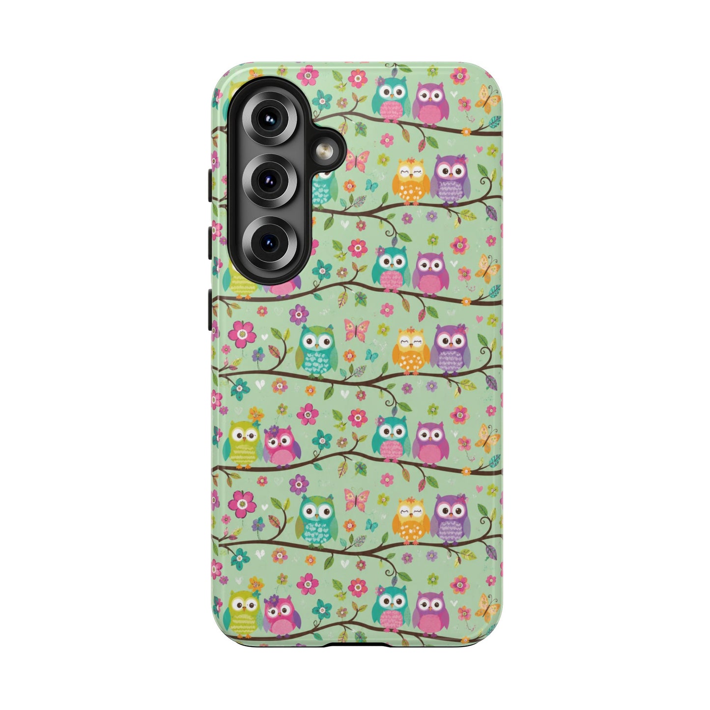 Cute Owl Pattern Tough Phone Case