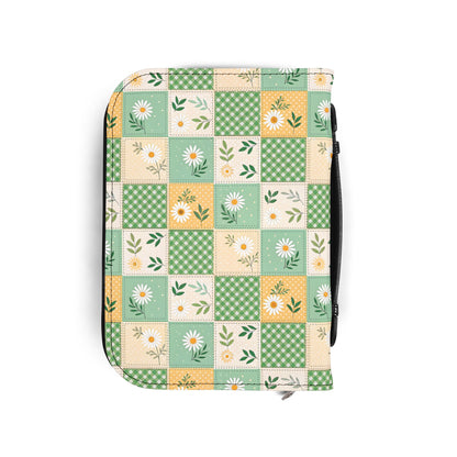 Green Daisy Patchwork Zippered Bible Cover