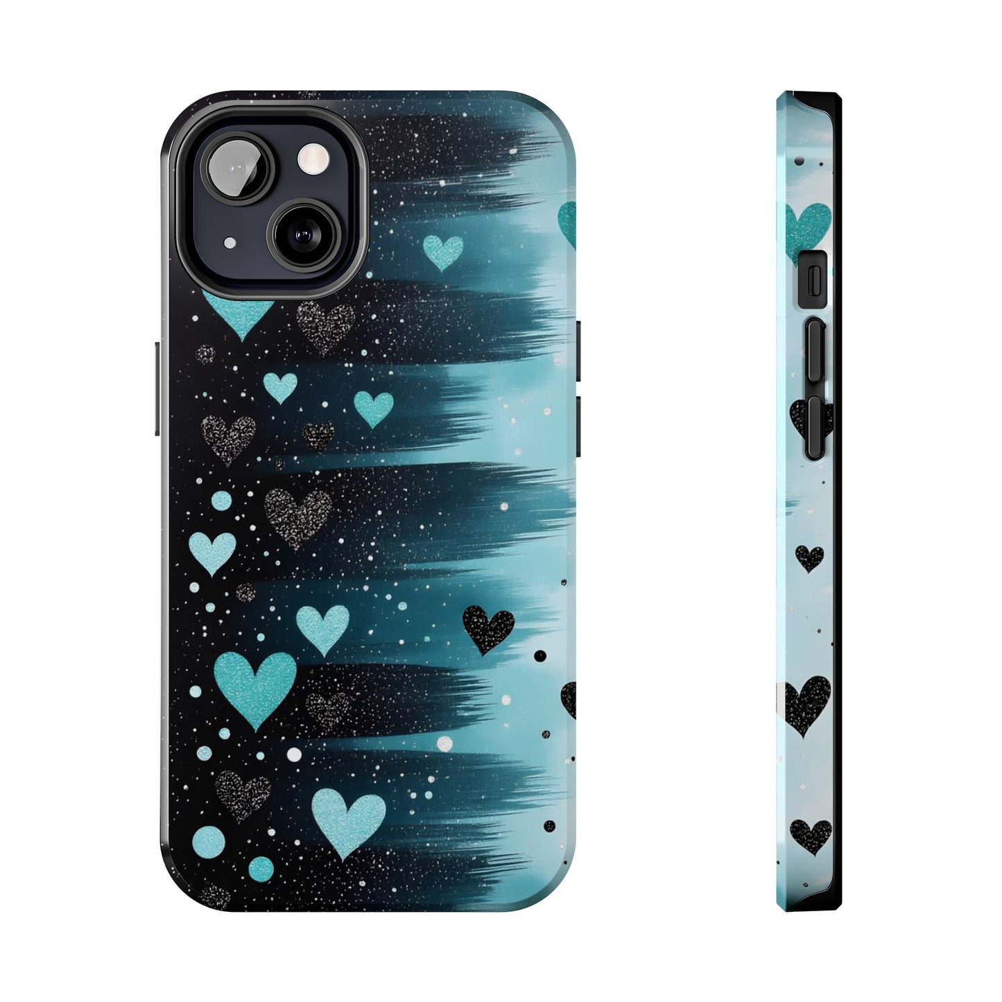 Teal Heart Brushstroke Tough Phone Case