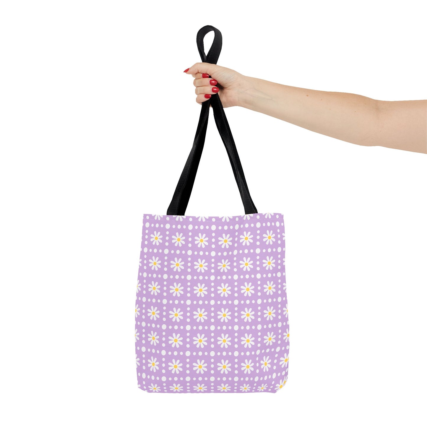 Purple Daisy Pattern Tote Bag