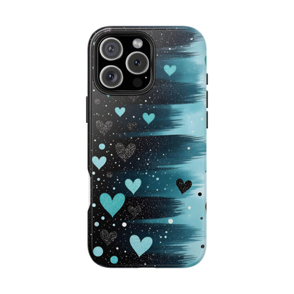Teal Heart Brushstroke Tough Phone Case