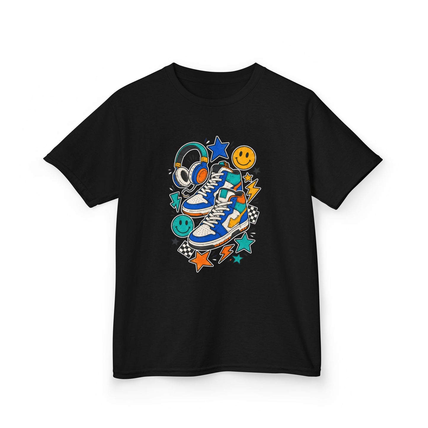 Colorful Skate Shoe & Smiley Graphic