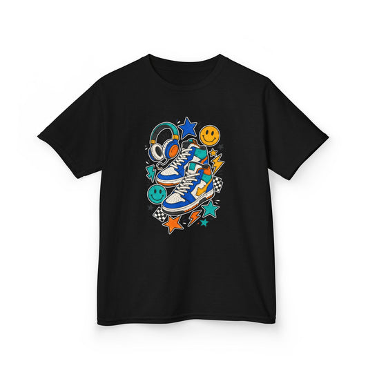 Colorful Skate Shoe & Smiley Graphic