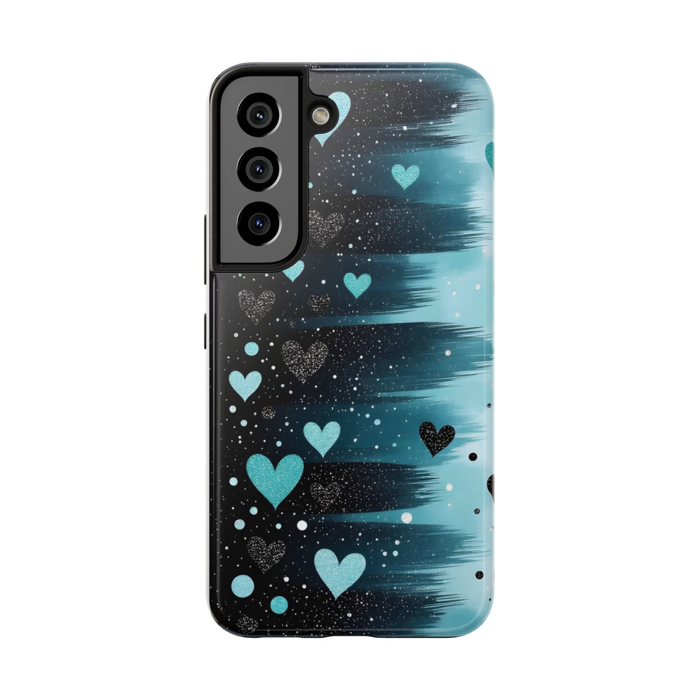 Teal Heart Brushstroke Tough Phone Case