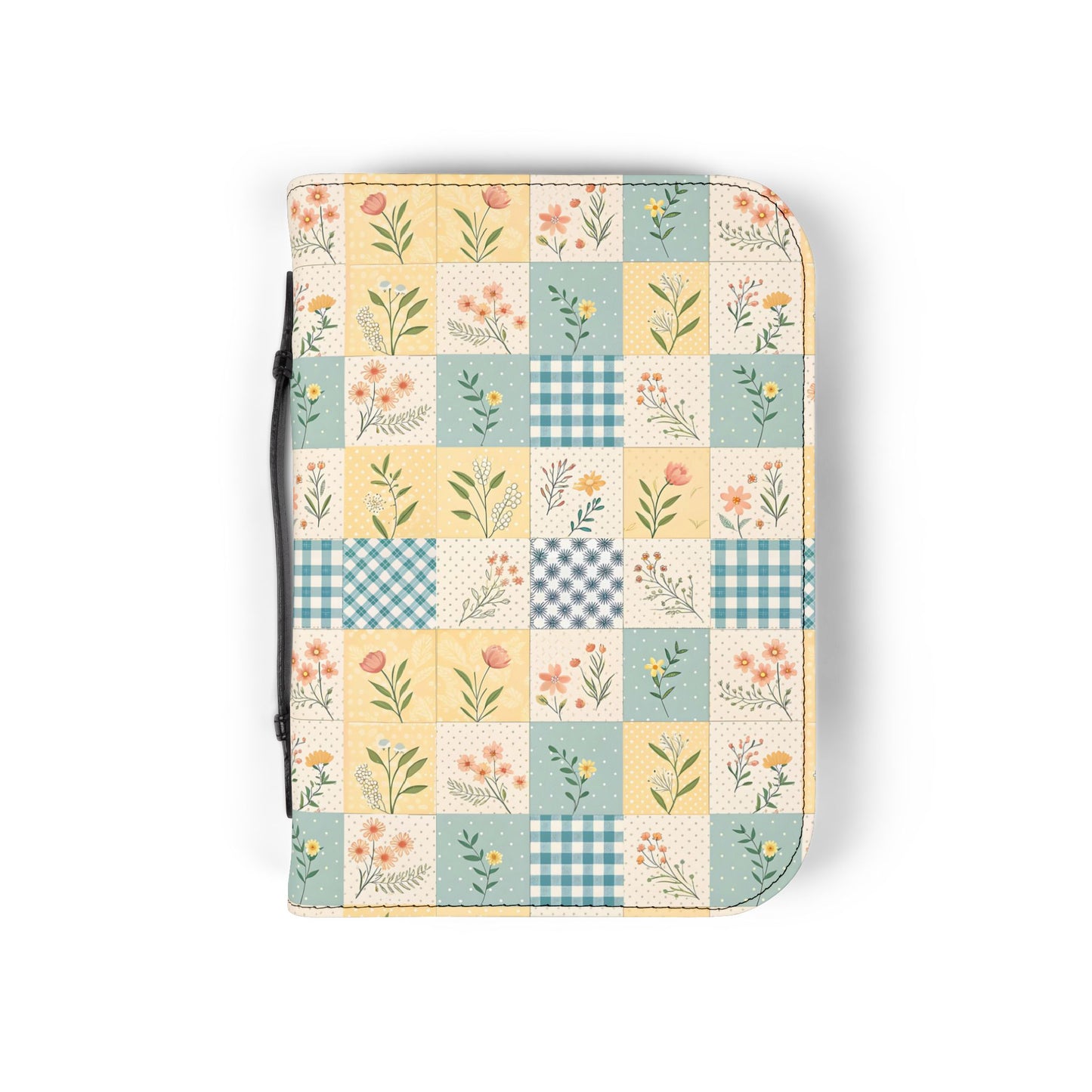 Pastel Floral Patchwork Zippered Bible Case