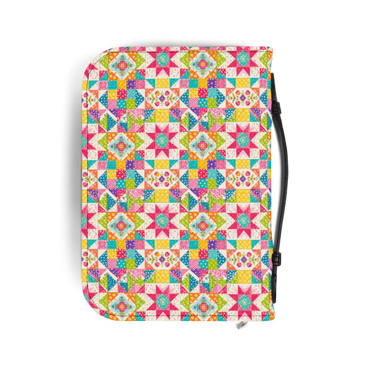 Colorful Quilt Patchwork Zippered Bible Cover