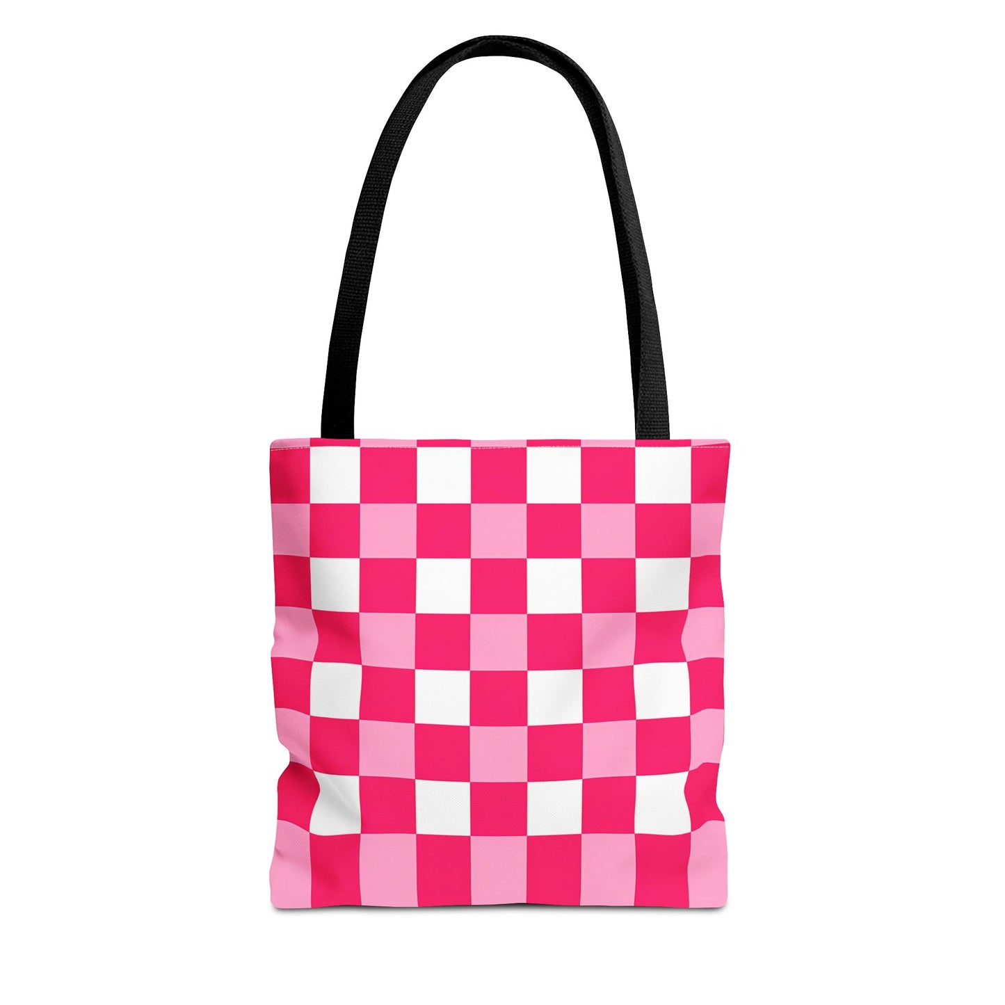 Pink Checkered Tote Bag