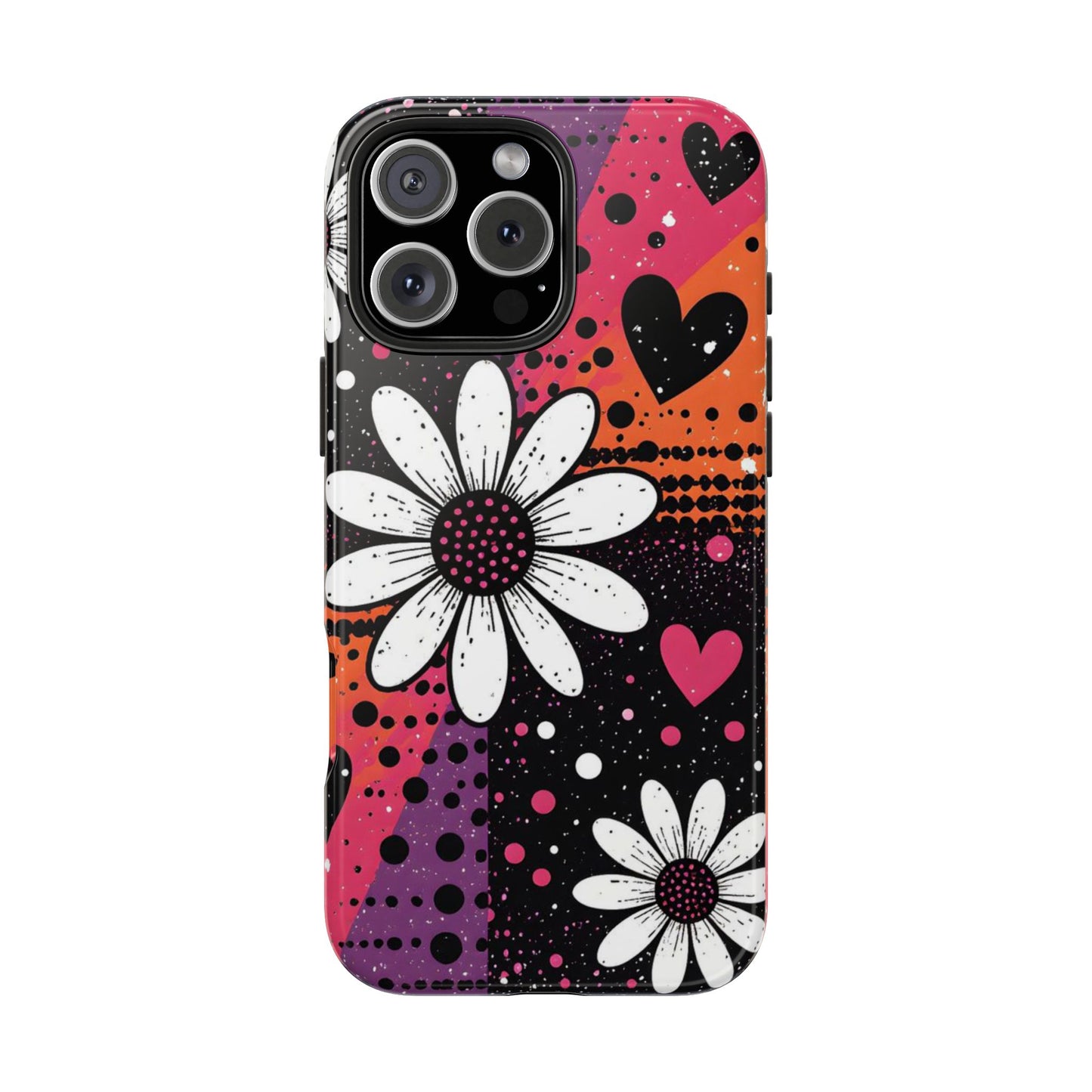 Retro Daisy Hearts Tough Phone Case