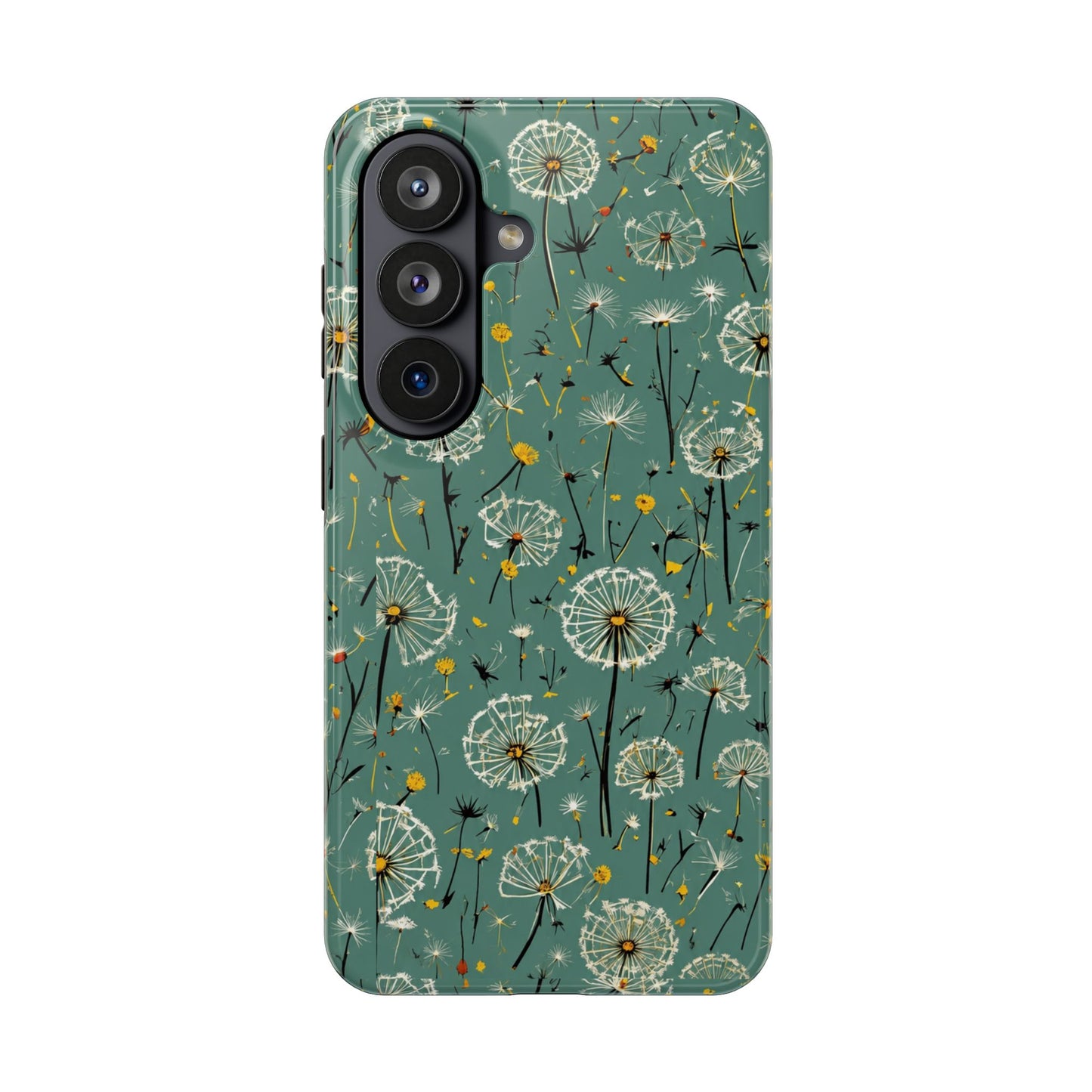 Teal Dandelion Floral Protective Cover Tough Phone Case