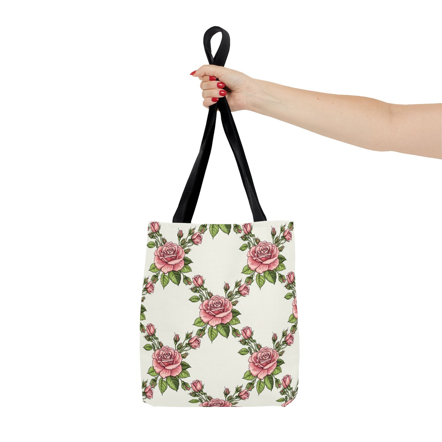 Vintage Pink Rose Wreath Tote Bag