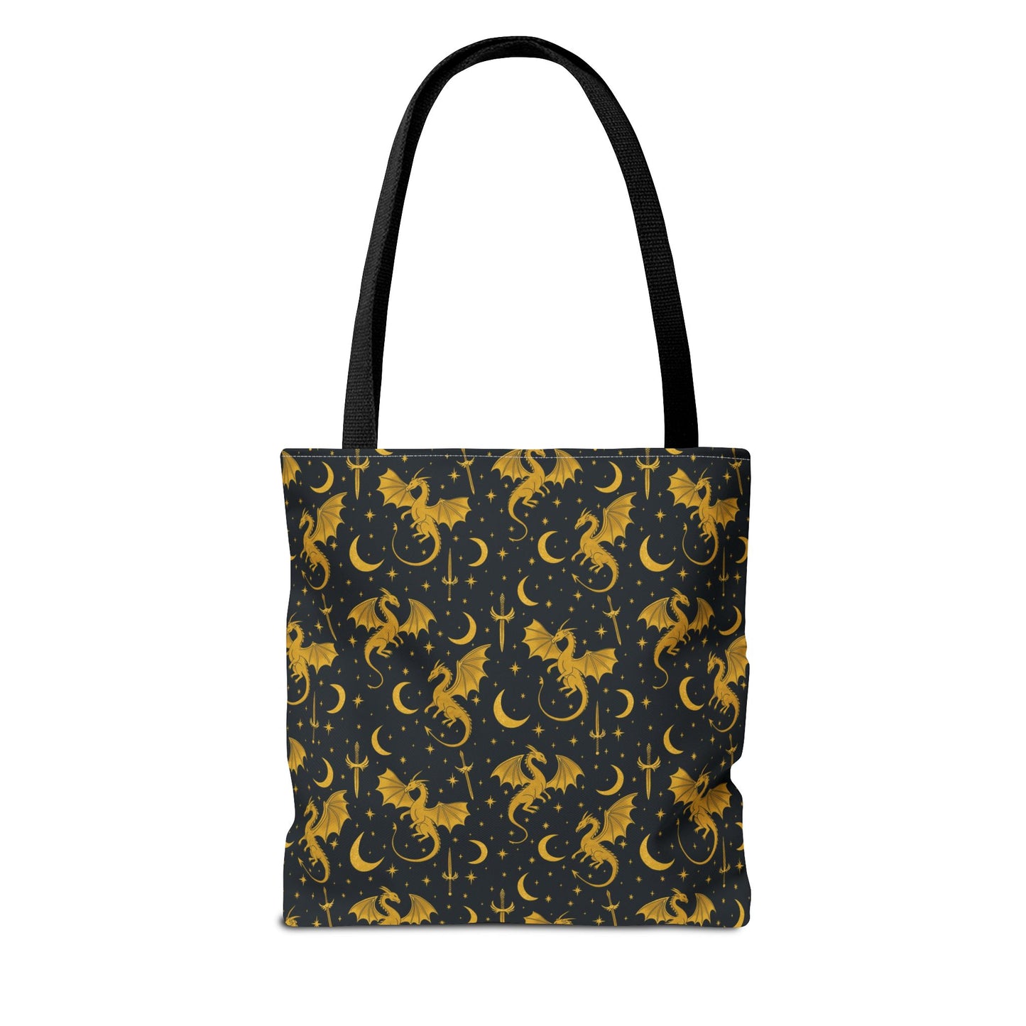 Crescent Moon Dragons Pattern Tote Bag