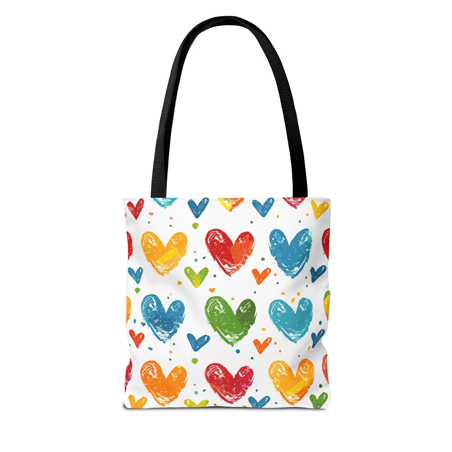 Colorful Hearts Pattern Tote Bag