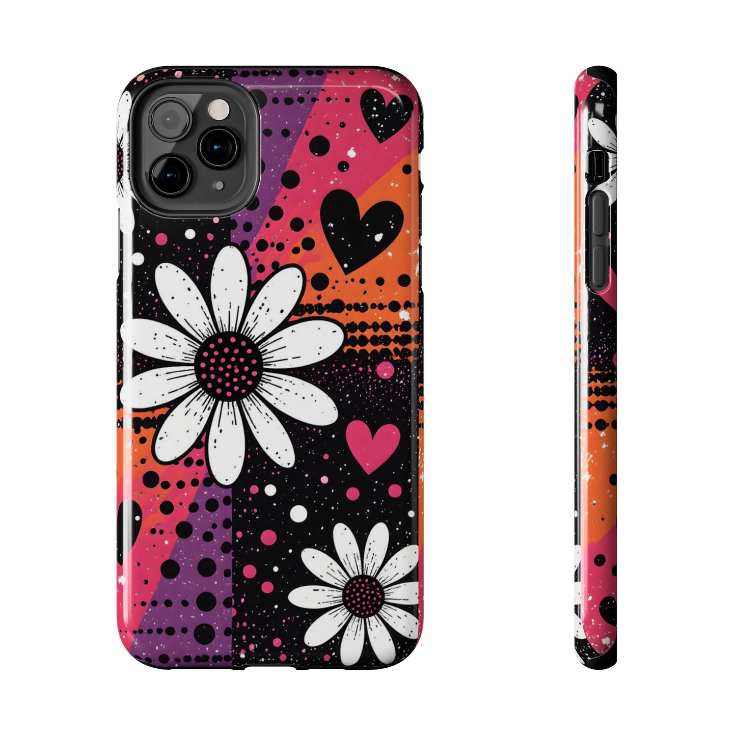 Retro Daisy Hearts Tough Phone Case