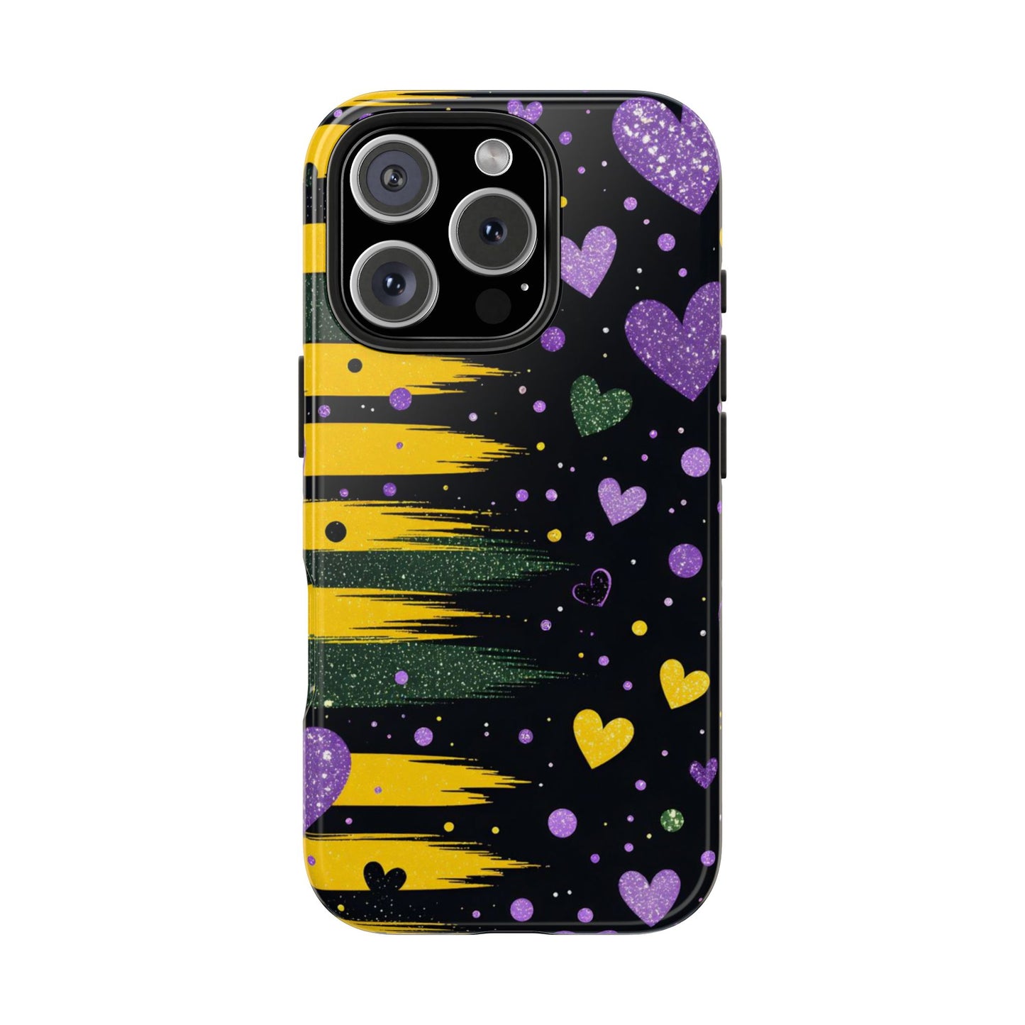 Glitter Hearts Stripe Phone Case