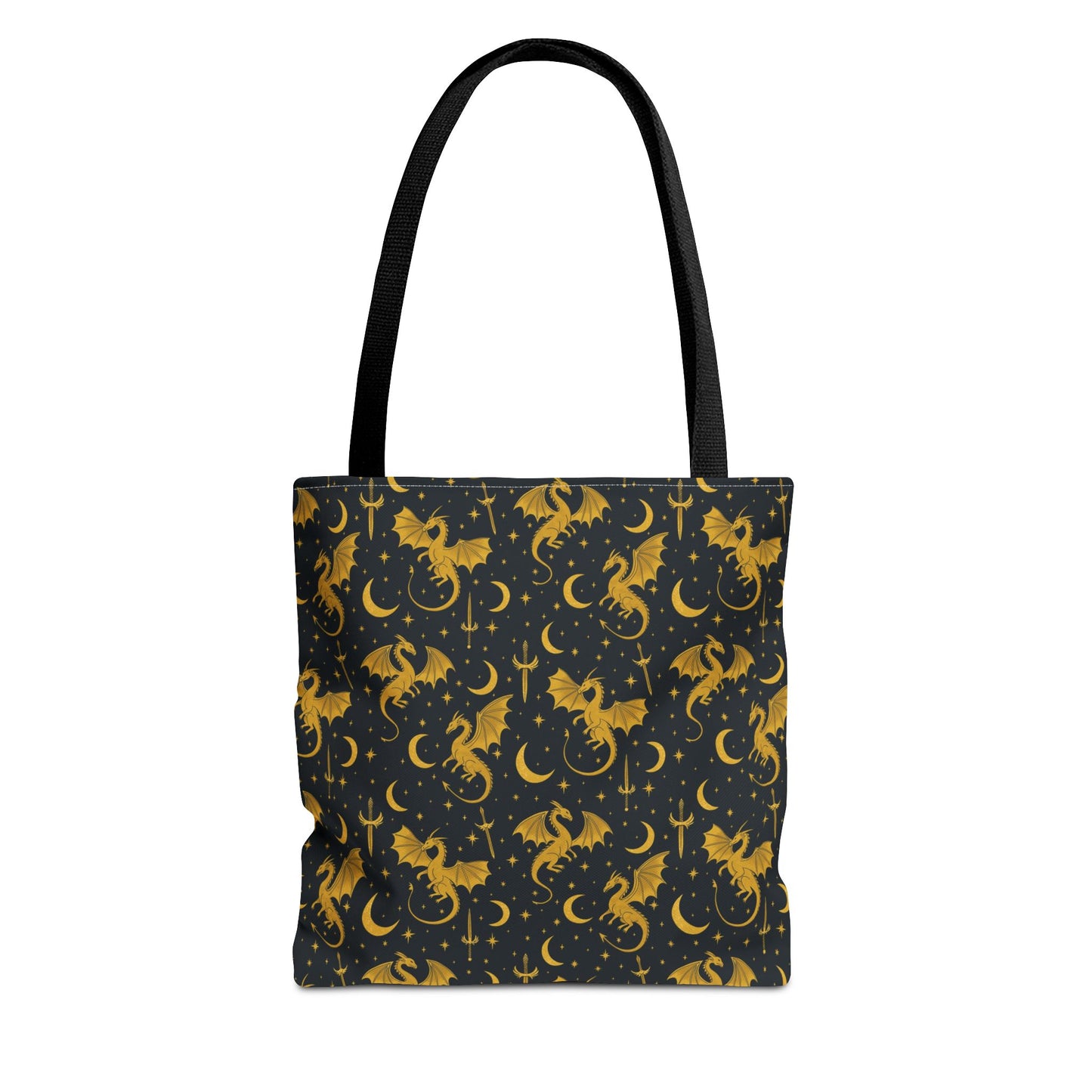 Crescent Moon Dragons Pattern Tote Bag