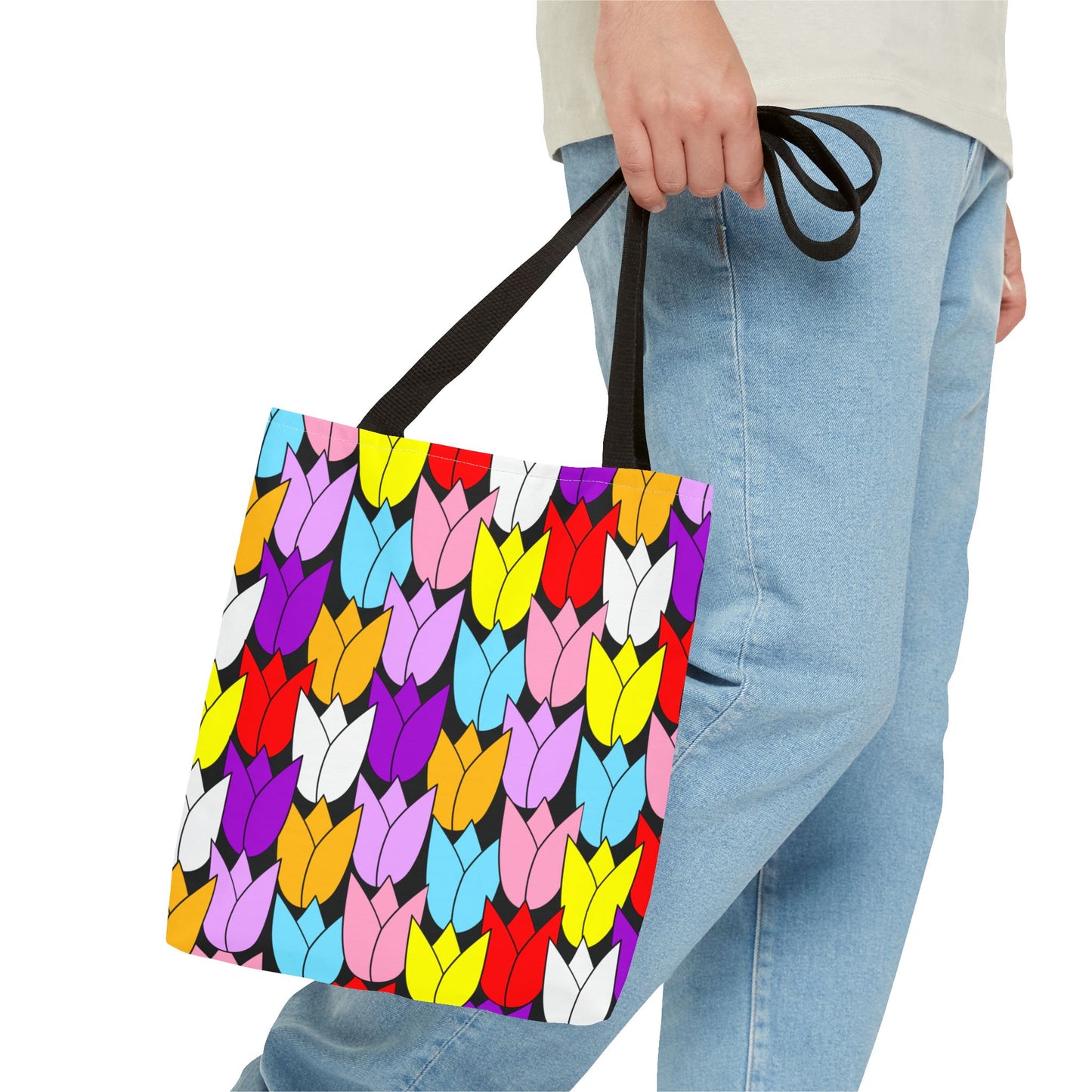 Colorful Tulip Pattern Tote Bag