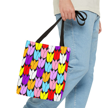 Colorful Tulip Pattern Tote Bag