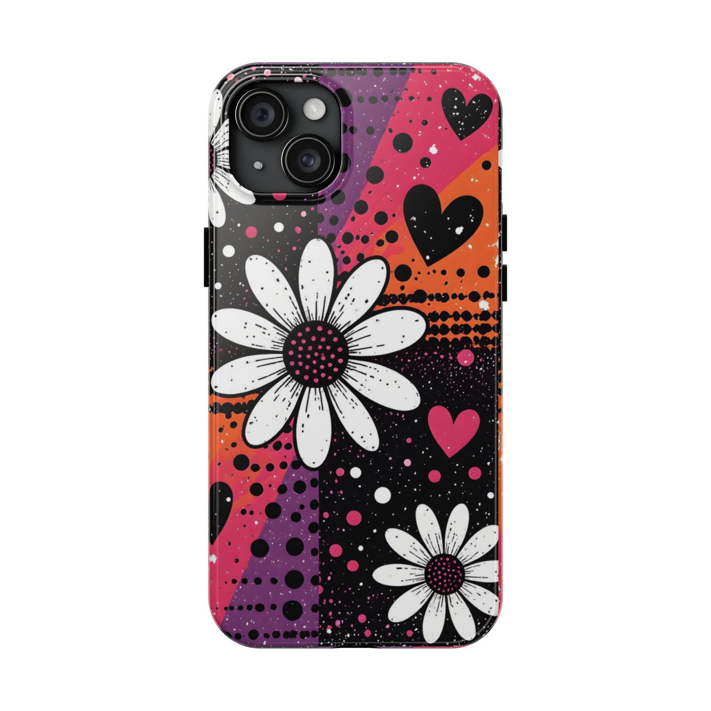 Retro Daisy Hearts Tough Phone Case