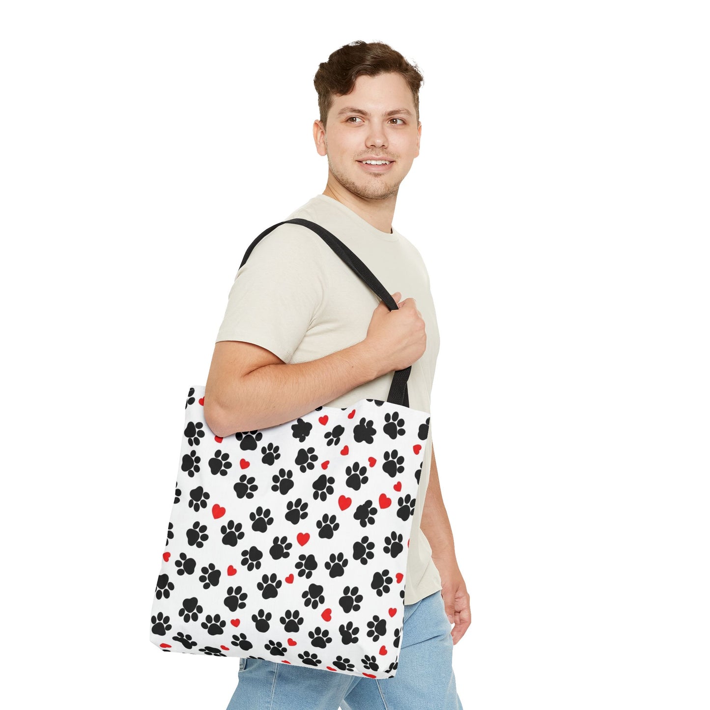 Paw Print & Hearts Tote Bag