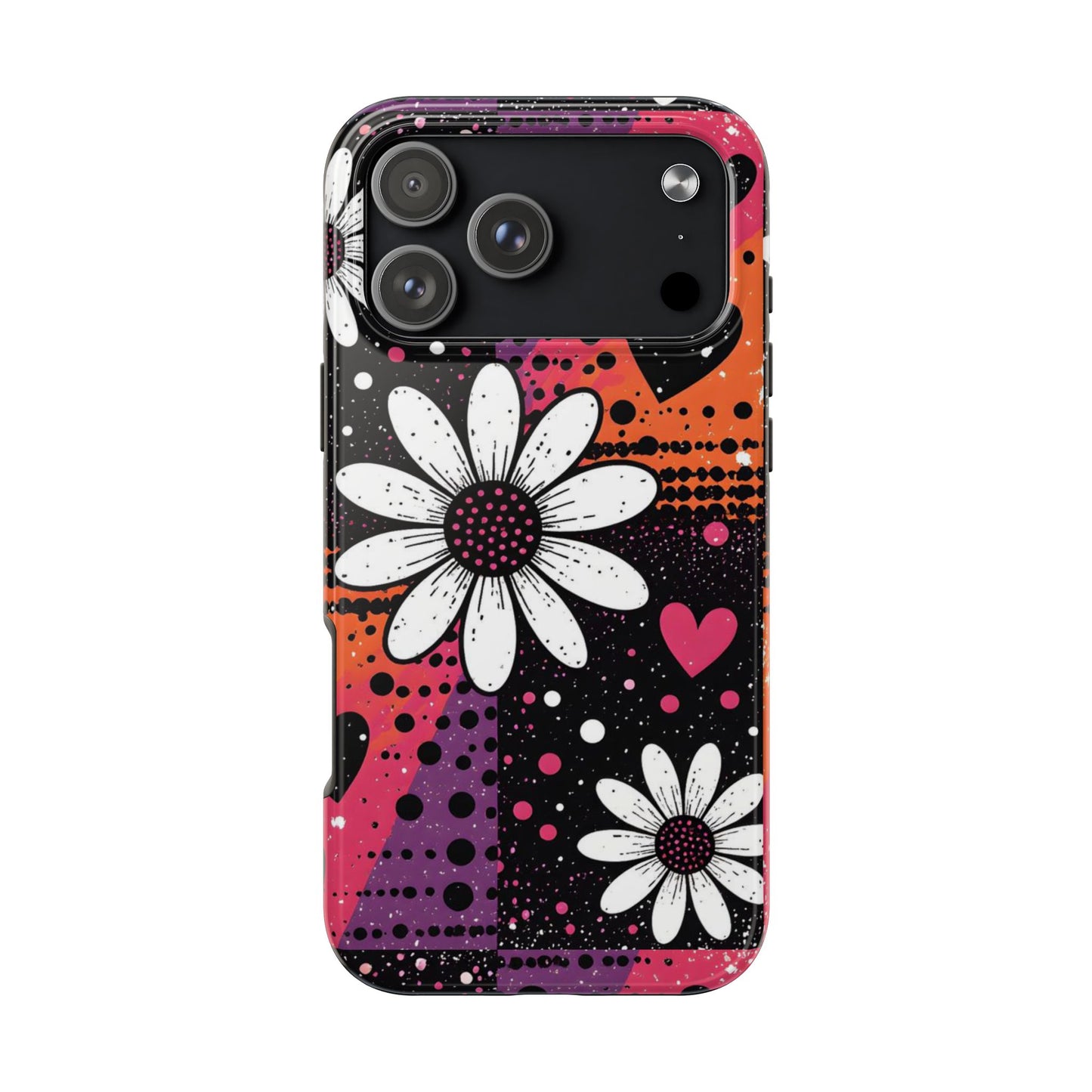 Retro Daisy Hearts Tough Phone Case